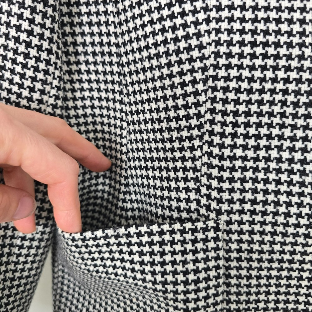 Vintage 90s Talbots Quiet Luxury Italian Wool Houndstooth Blazer Sz 8 Old Money - Picture 5 of 13